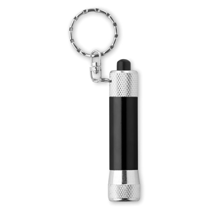 Porte-clés torche en aluminium, marquage par gravure laser